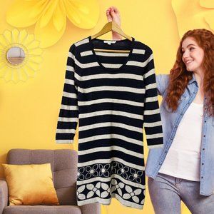 BODEN - Striped Cashmere Blend Sweater Dress - Size 8